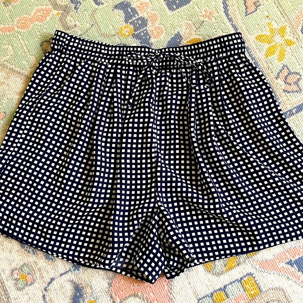 J. Crew Mercantile Blue & White Checkered Shorts